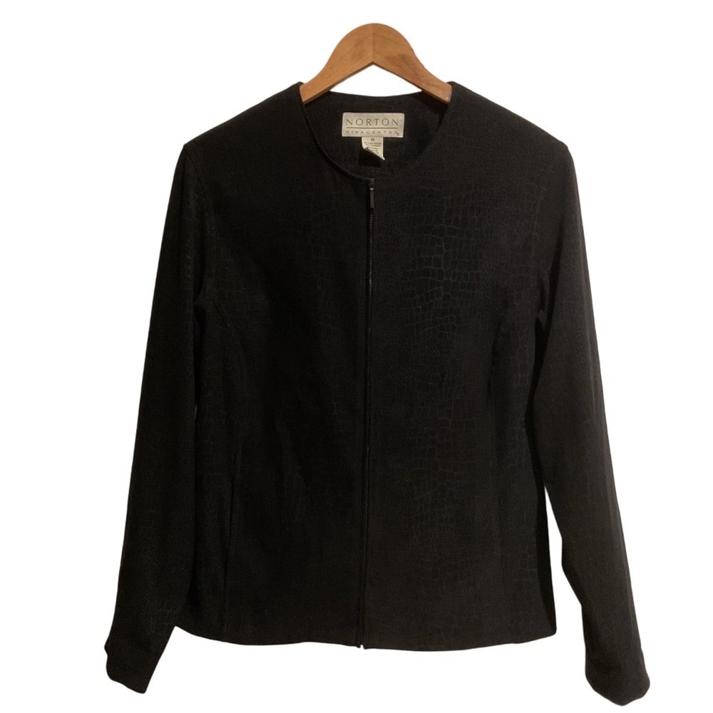 Norton McNaughton Faux Suede Black Jacket‎ Full Zip